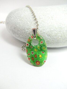Green Millefiori pendant